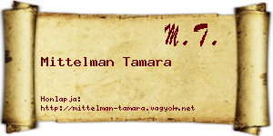 Mittelman Tamara névjegykártya